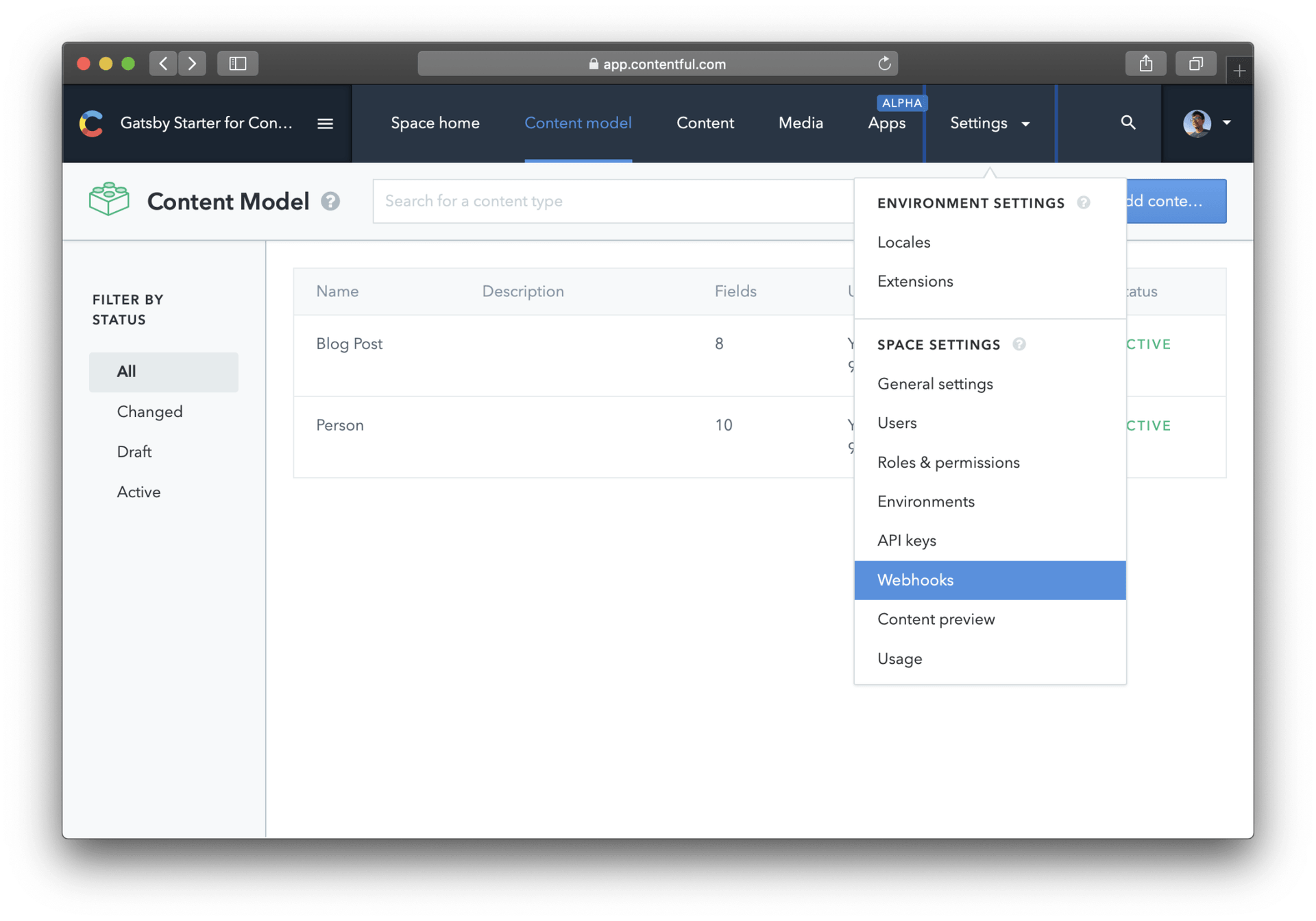Once the webhook is created, our setup is complete.