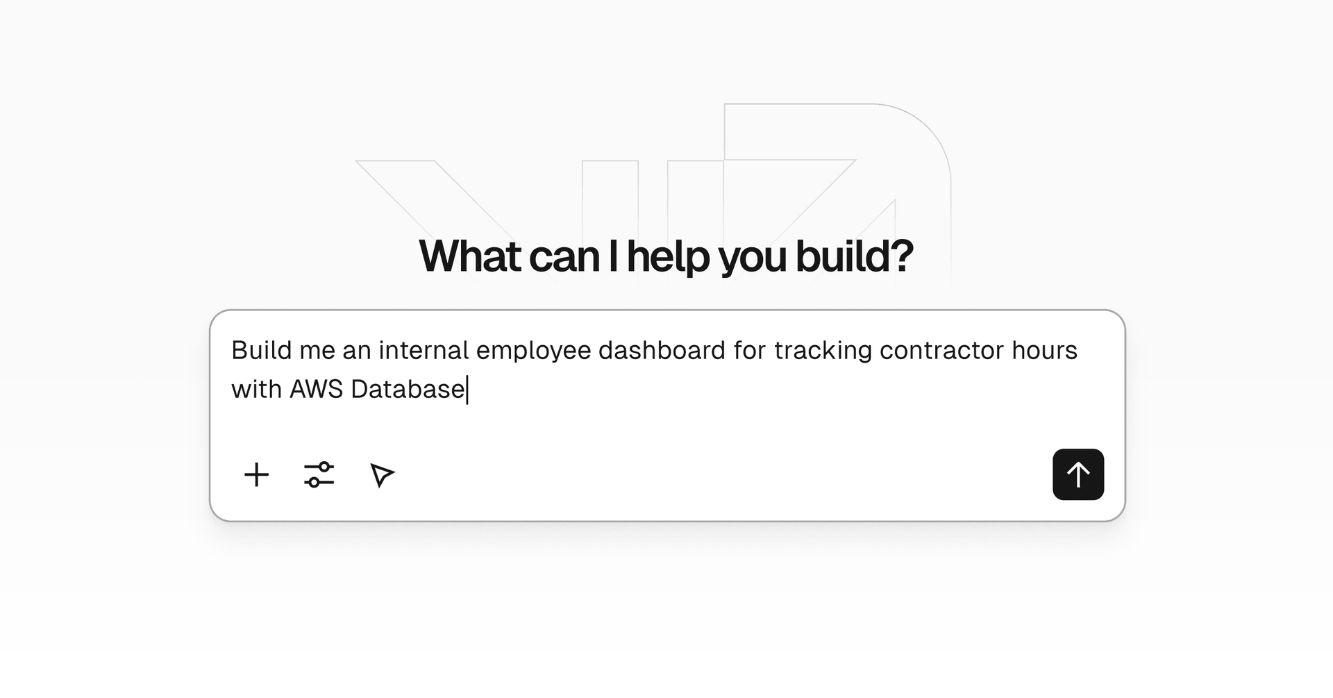 Prompt v0 to build your app and AWS provisions the database automatically
