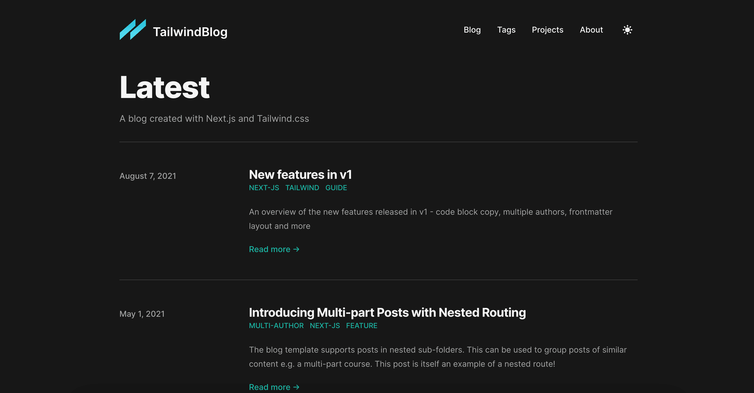 Tailwind CSS Blog thumbnail
